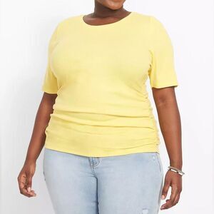 Lane Bryant - Boat Neck Side Ruched RibTee